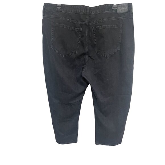 Hollister Women's High-Rise Barrel Leg Jeans Black Denim Size 19R  Y2K - Picture 6 of 7